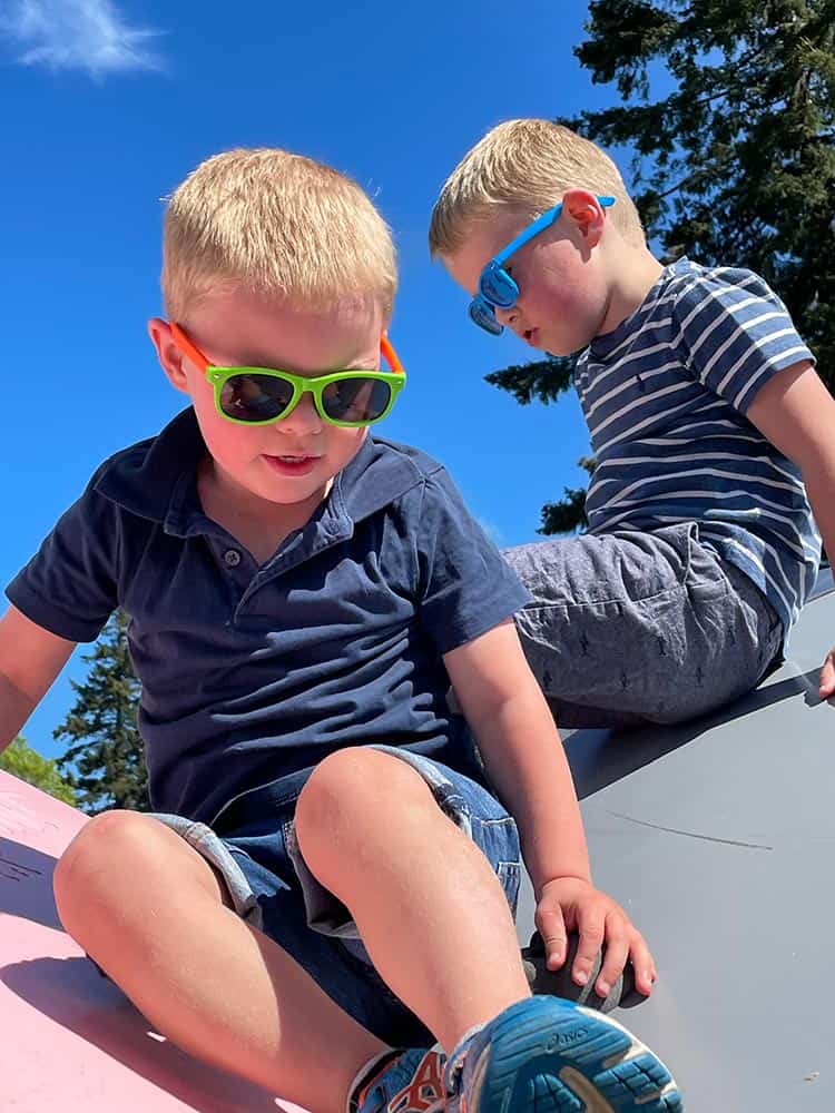 Eagle Eyes Kids Sunglasses - Hero - Boys Sunglasses - Playing on the playground at a park